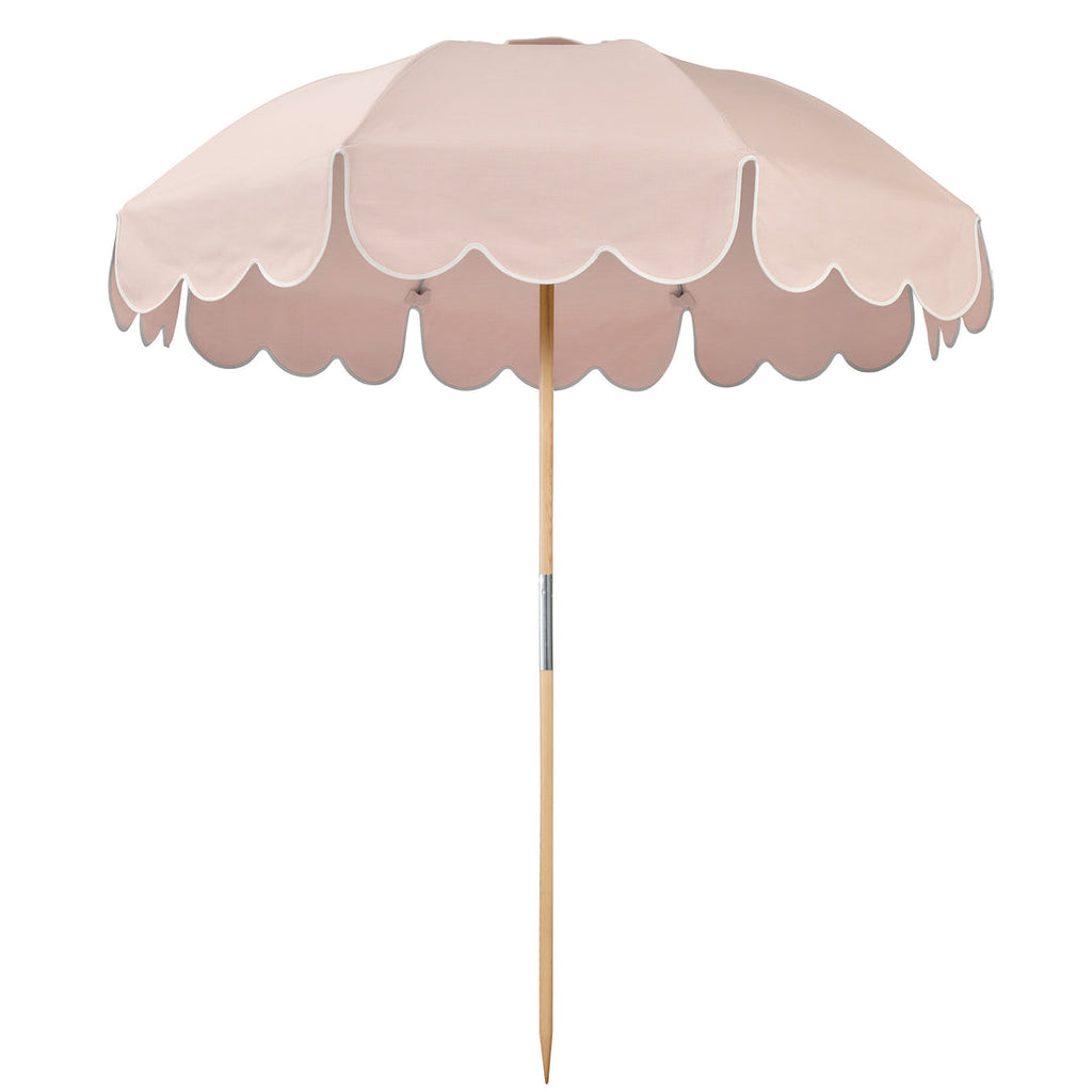 Basil Bangs Jardin Patio Umbrella Rosa With Scallop Valance