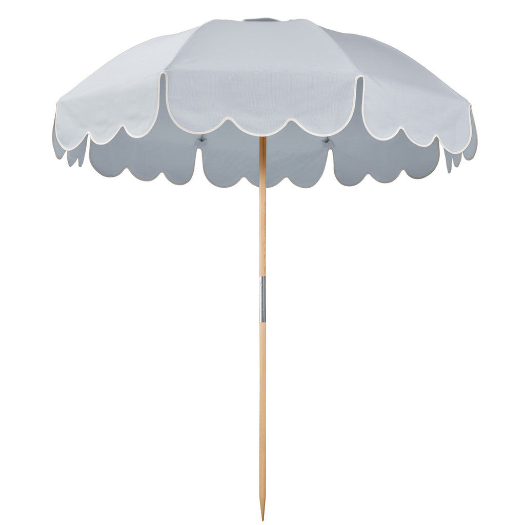 Basil Bangs Jardin Patio Umbrella Dusk Blue with Scallop Valance