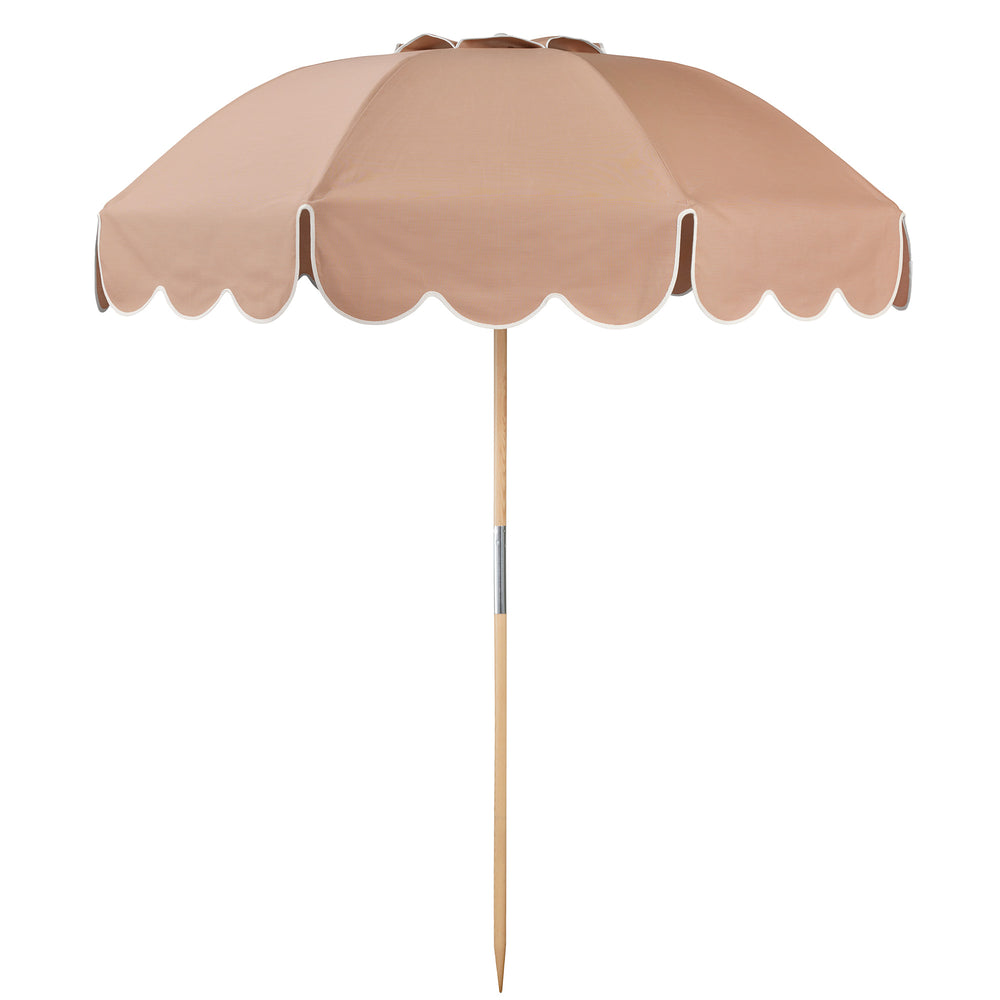 Basil Bangs Jardin Patio Umbrella Dusk Blue with Scallop Valance