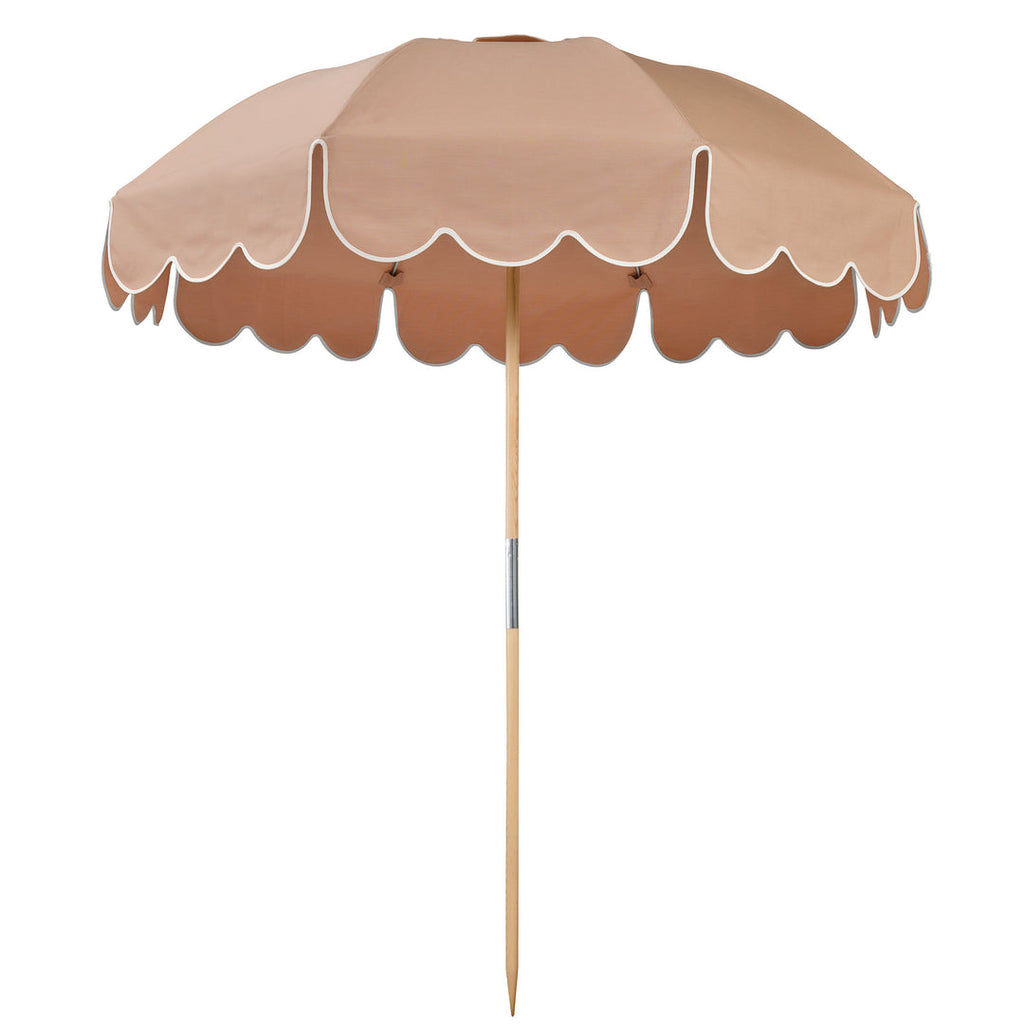 Basil Bangs Jardin Patio Umbrella Dusk Blue with Scallop Valance