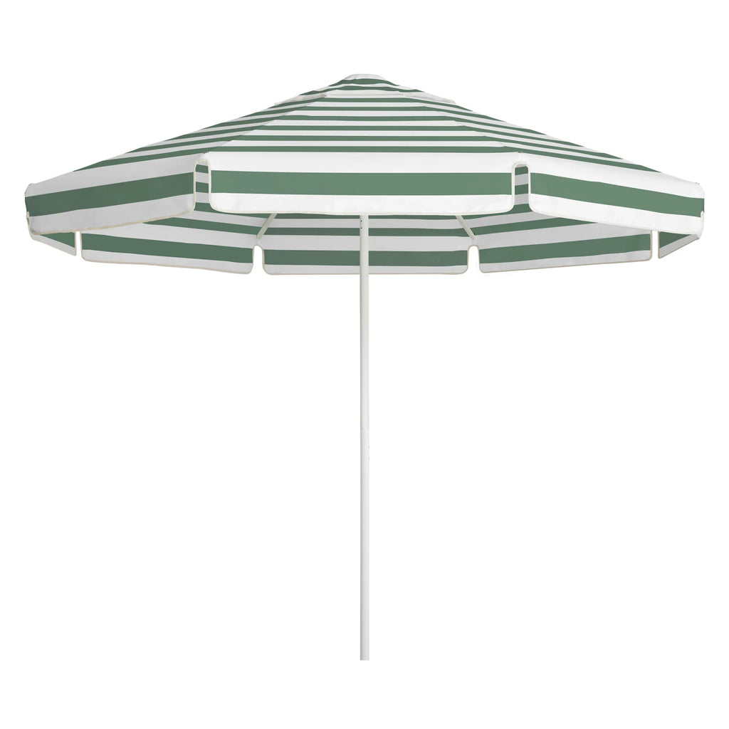 Basil Bangs Caspar 2.8m Umbrella Sage Stripe - Straight Valance