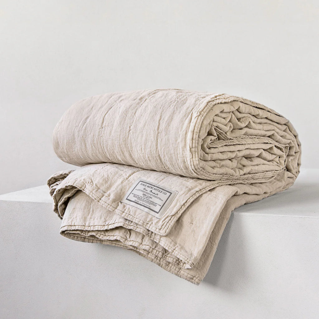 Hale Mercantile Basix Basix Linen Coverlet Queen/King Sable