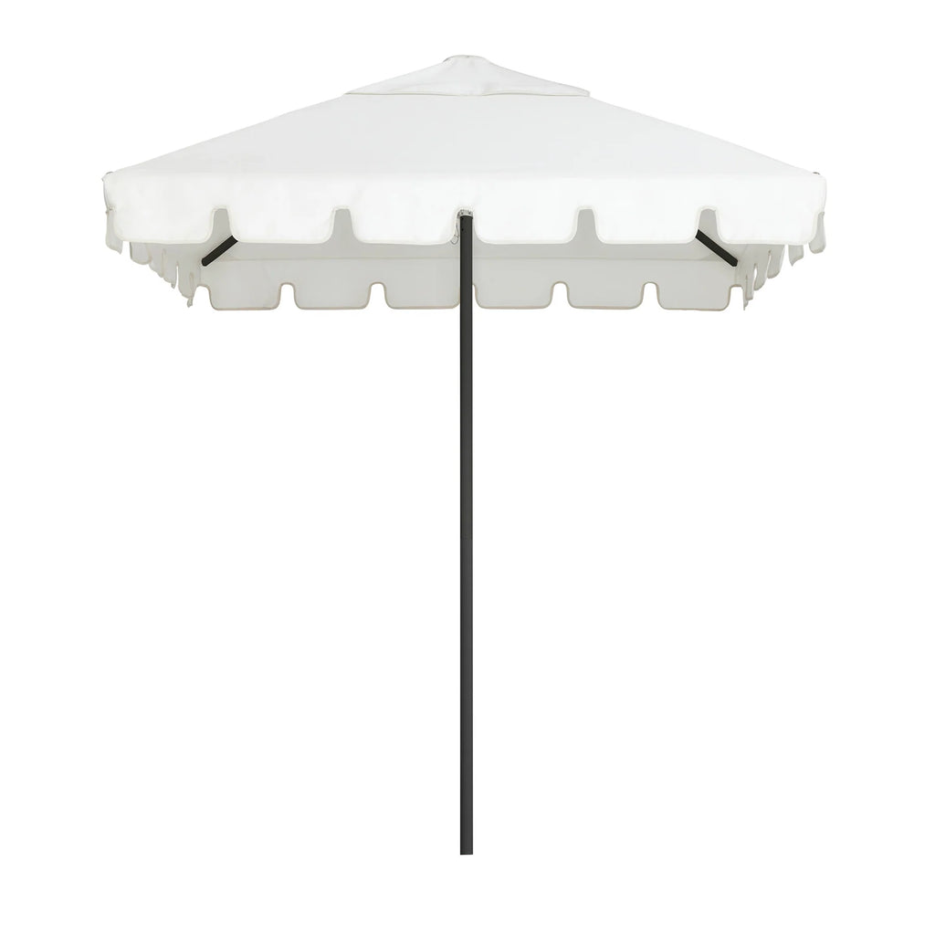 Basil Bangs Sundial Black 2m Umbrella White - Keyhole Valance