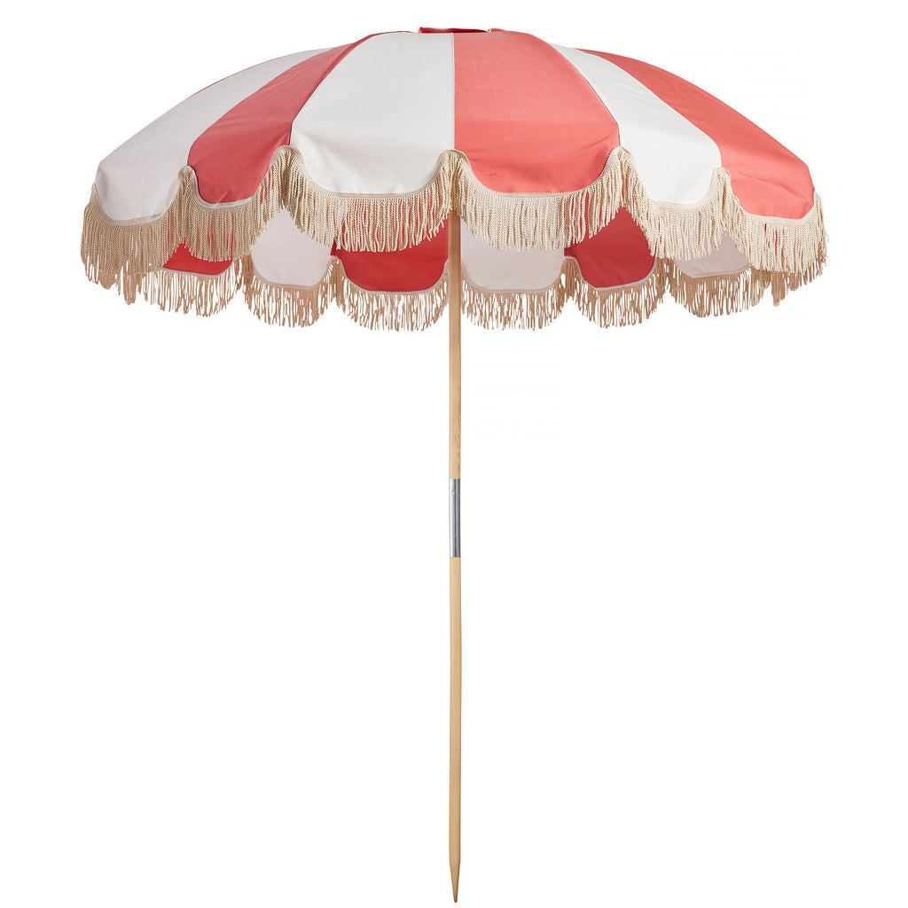 Basil Bangs Jardin Patio Umbrella Coral With Fringe