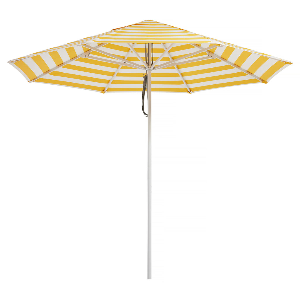 Basil Bangs Sundial White - 2.8m Umbrella Yellow Stripe - No Valance