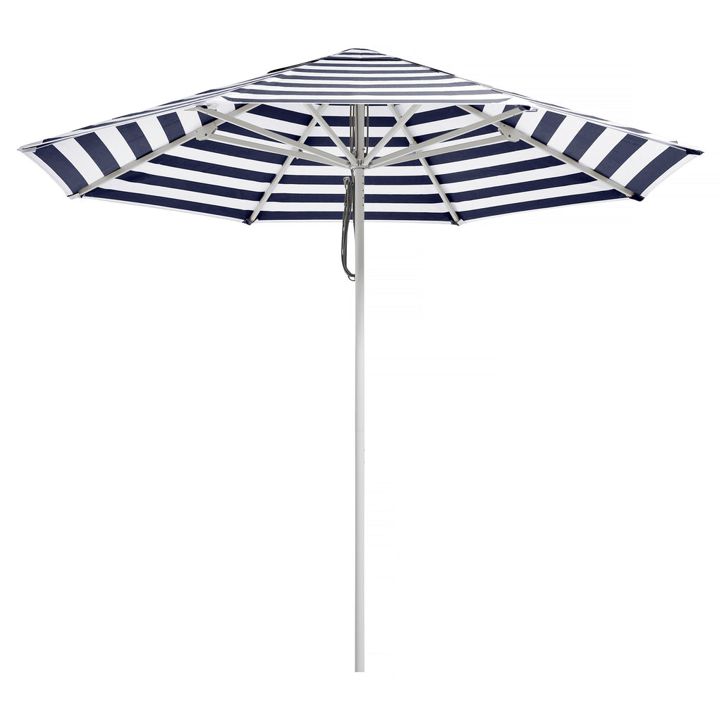 Basil Bangs Sundial White  2.8m Umbrella Navy Stripe - No Valance