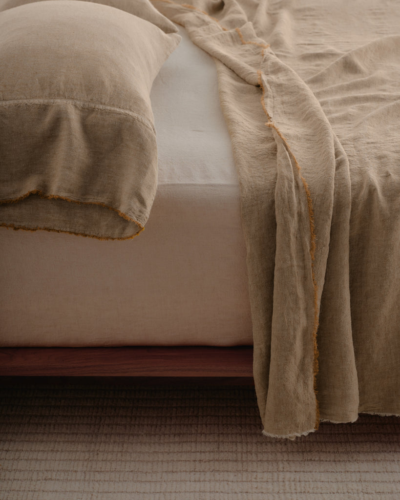 Hale Mercantile Flocca Long Linen Standard Pillowcase